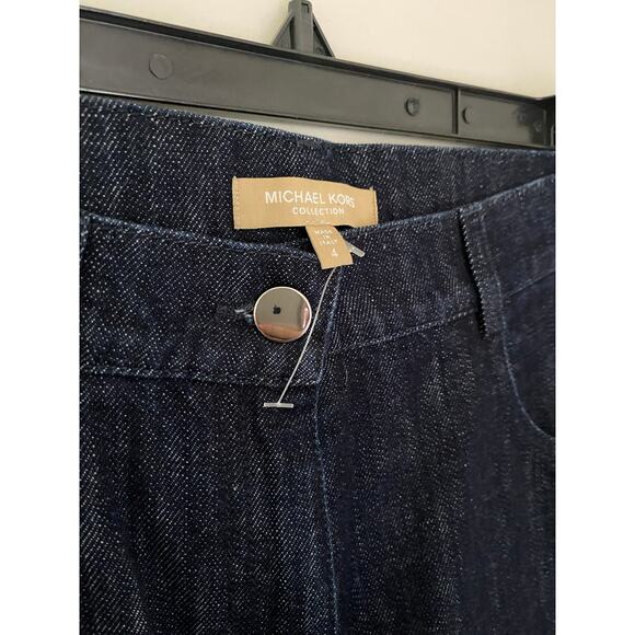 $695 Michael Kors Collection Calf Hair Straight Jean Dark Wash Animal Print EUC - Picture 9 of 14